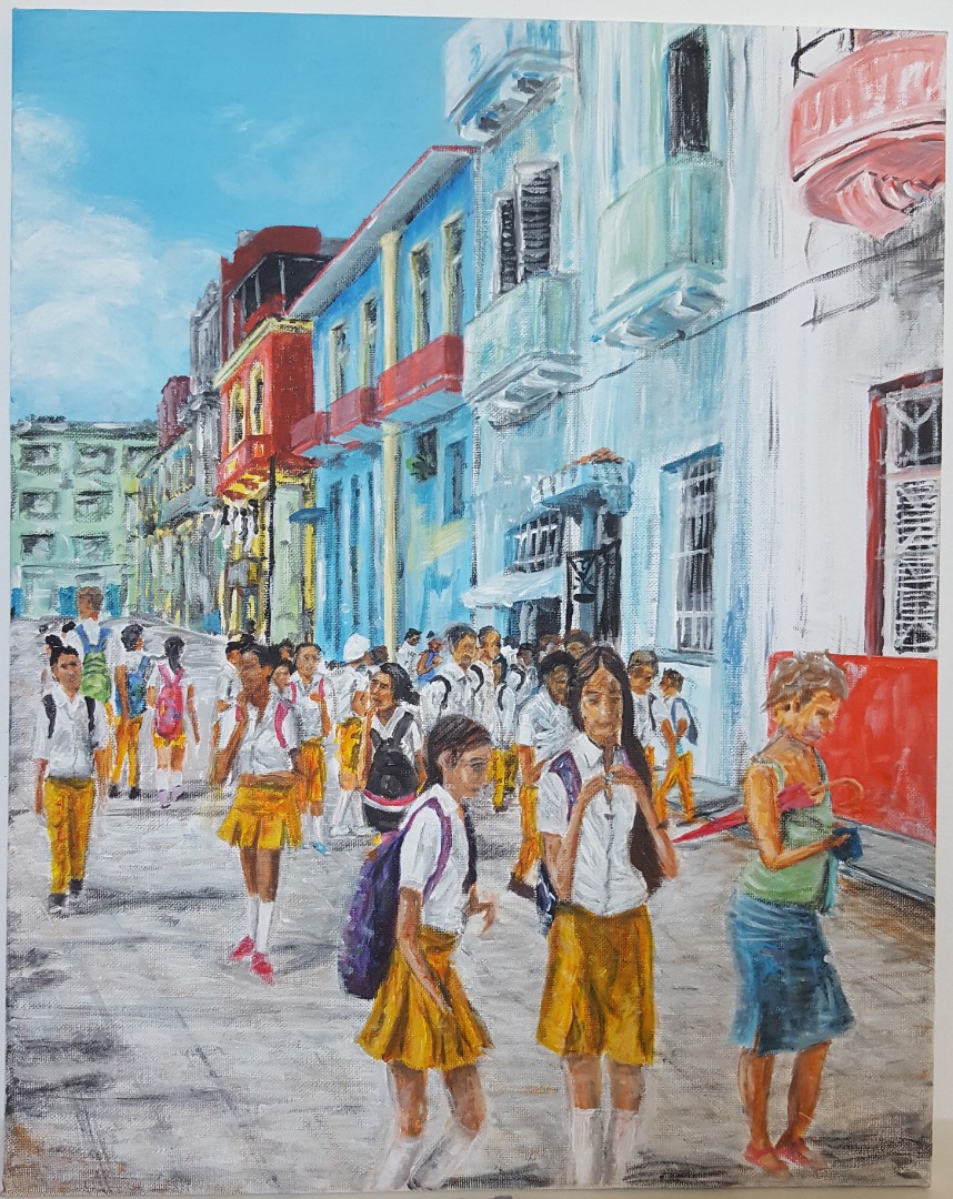 schoolkinderen in Havana op Cuba
